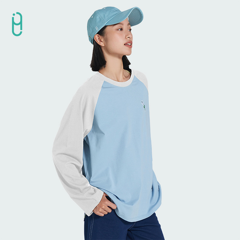 YLI【SORONA】运动长袖透气舒适宽松显瘦男女同款时尚百搭撞色打底