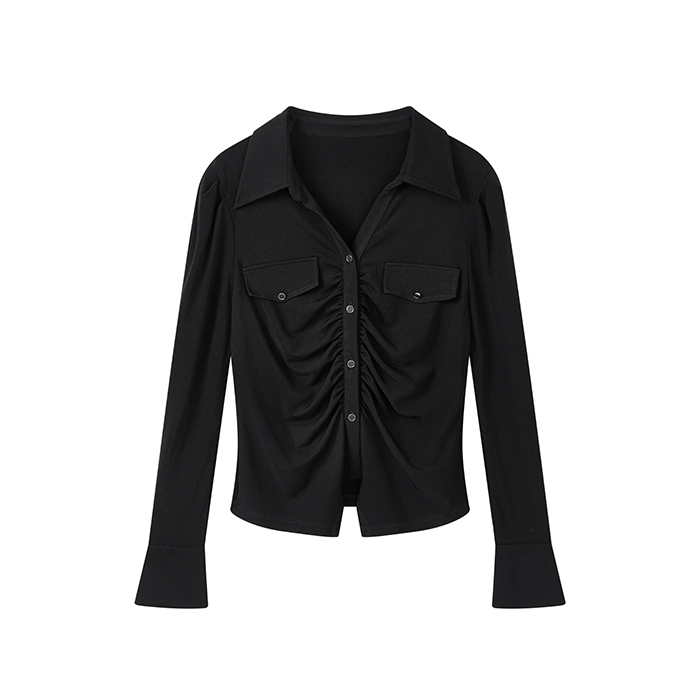 【达人专属】气质修身质感通勤醋酸上衣显瘦衬衣N1036