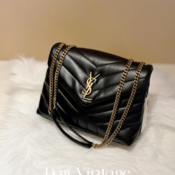 大吉中古/ysl圣罗兰黑金小号loulou斜挎包
