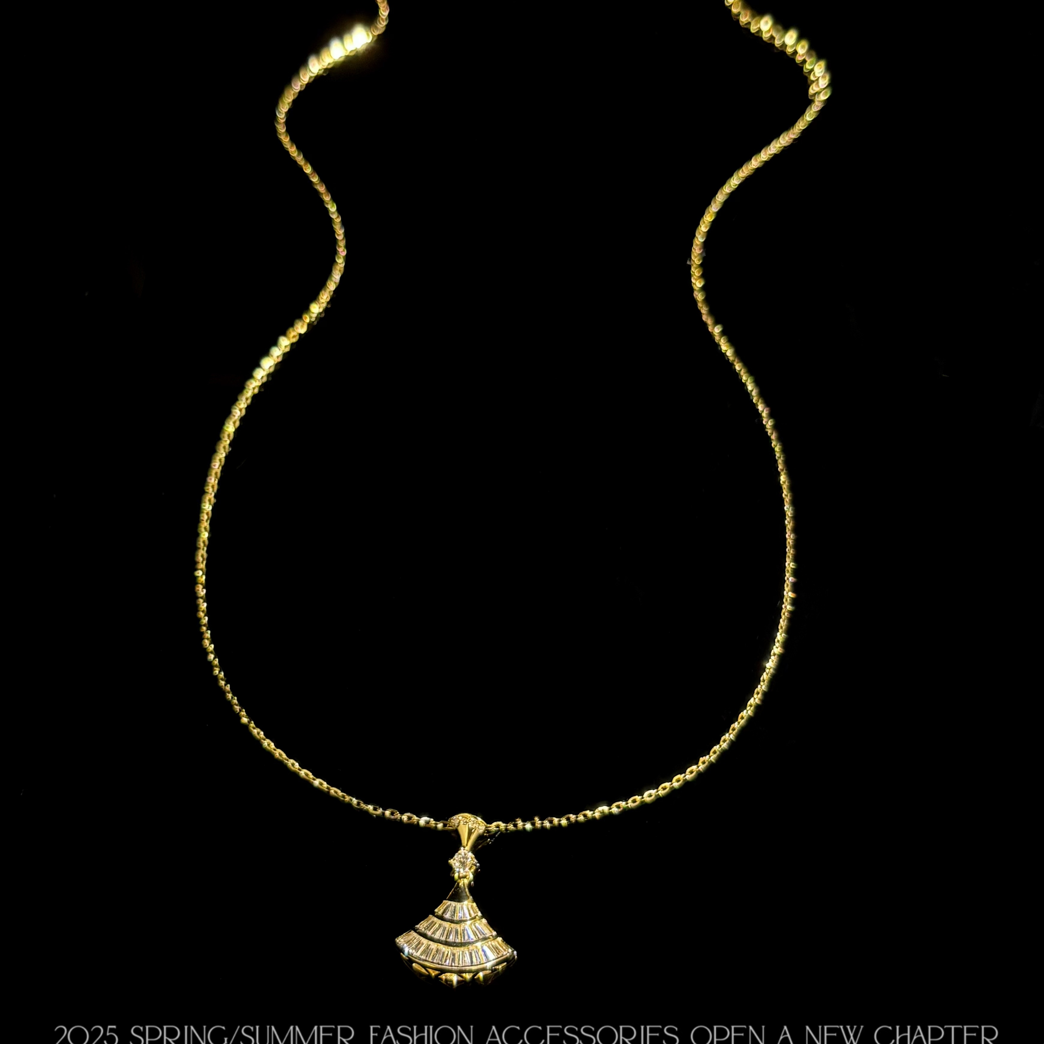 坠链均925银 镀K金 2025款C9078【璀璨金裙摆大】BOBAOLI 项链