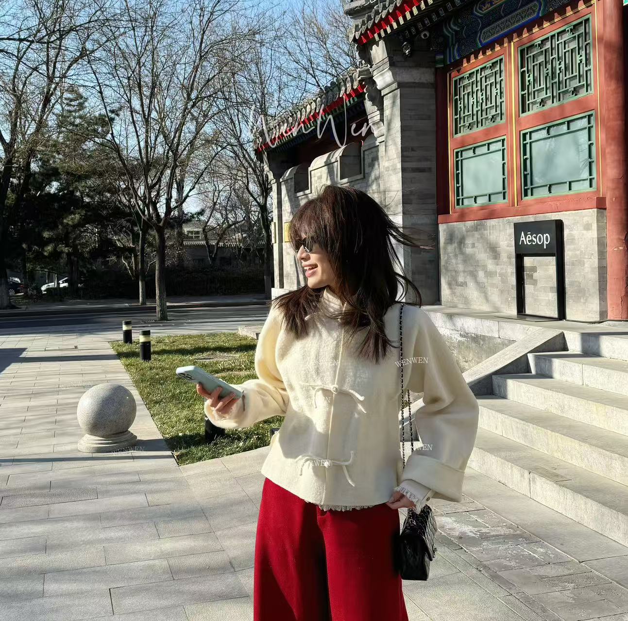 WENWEN深圳原创【“古典韵味”25早春极简落肩宽松流苏扣外套】WT0289