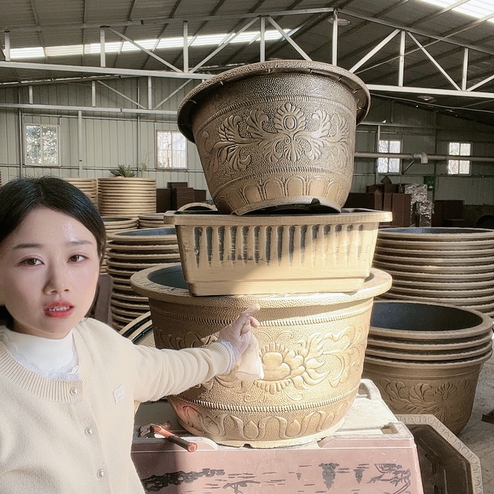 条子盆60花盆2个有孔