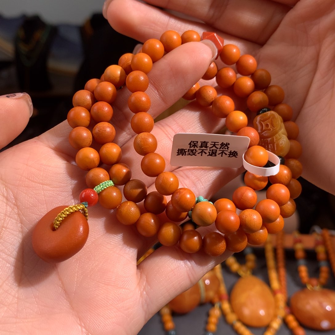 蜜蜡手串未镶嵌天然