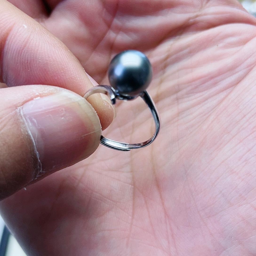 海水珍珠戒指银S925镶嵌