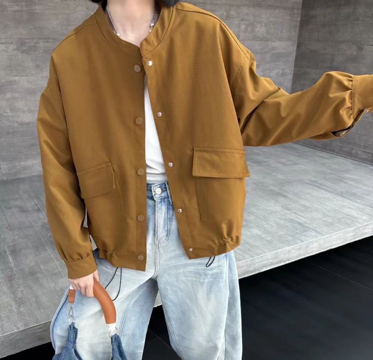 奇奇家时尚韩版大码女装2025秋季新款百搭夹克服休闲外套