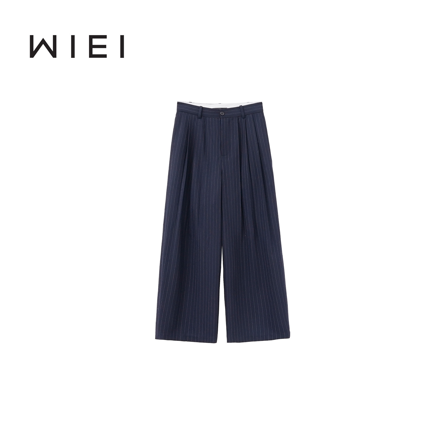 《WI EI》时装周*色织条纹精纺羊毛_遮肉立体三褶老钱西裤W25302209