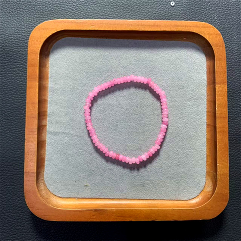 粉玉化蜜桃色算盘珠项链s705多样性发一