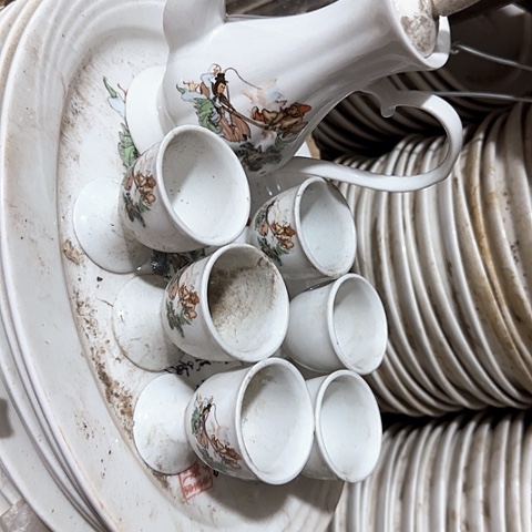 瓷片国营厂库存微瑕一壶六杯