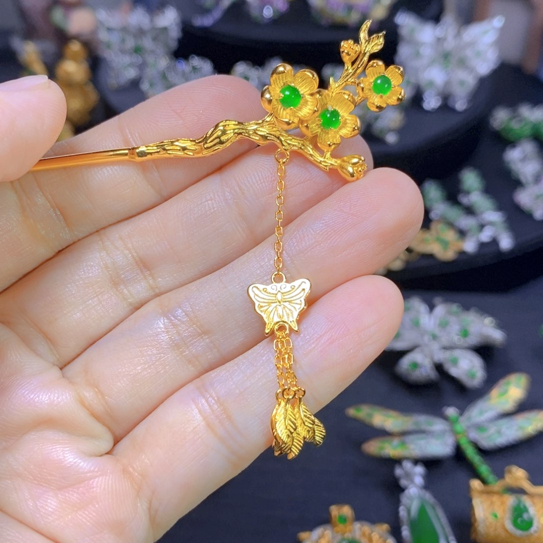 翡翠银S925镶嵌颈饰天然翡翠