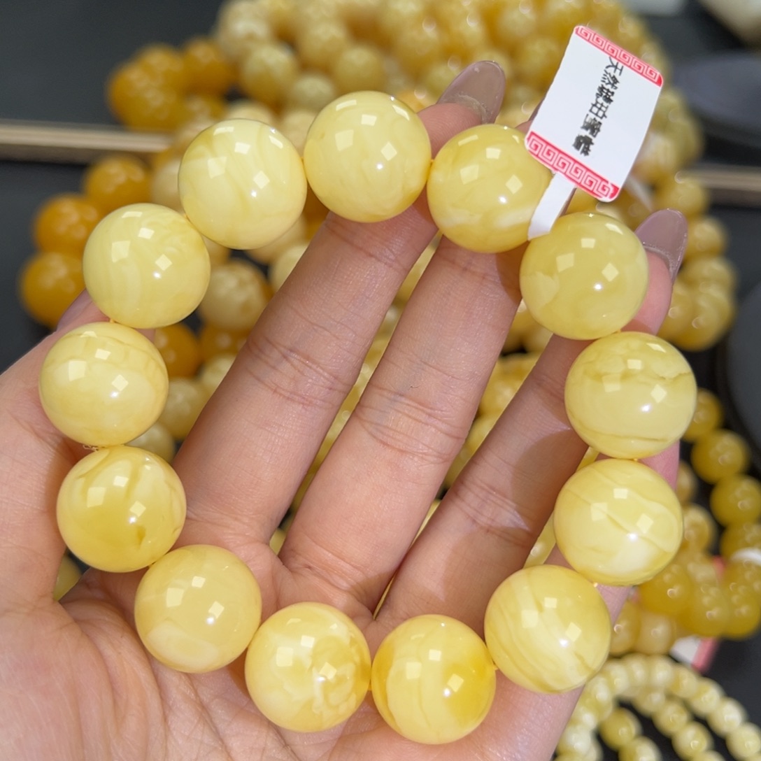 琥珀未镶嵌手链40.4白蜡妖花