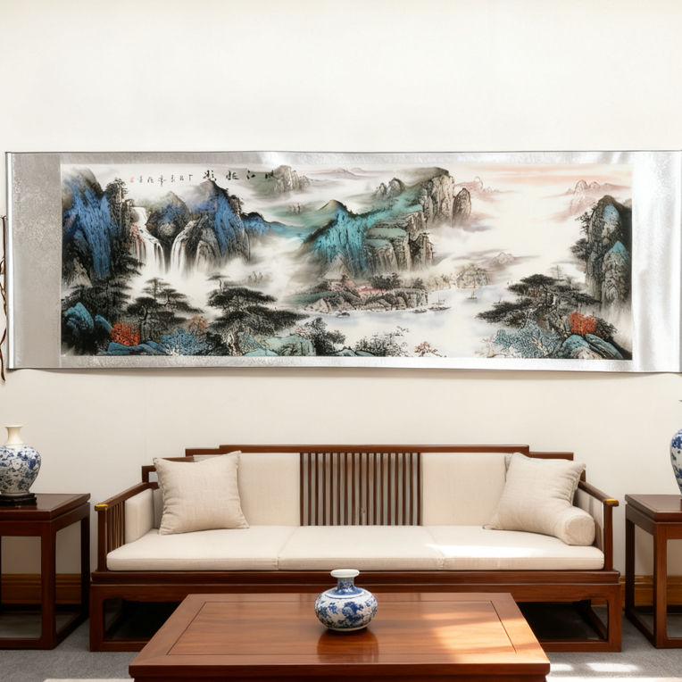 常波【峡江帆影】客厅玄关挂画