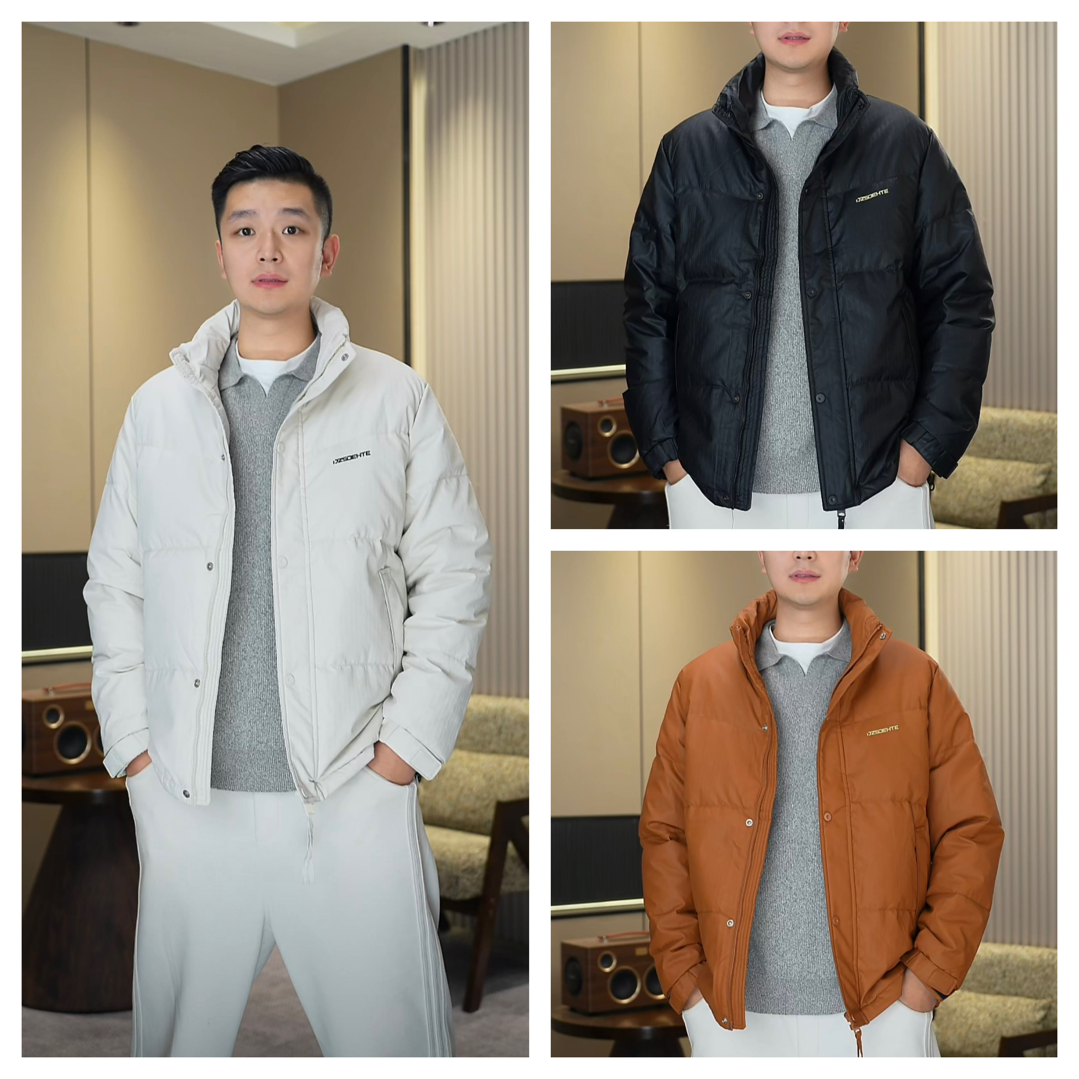 【良品基地】共青城皮羽绒服男爆款2025冬季新款90白鸭绒免洗外套