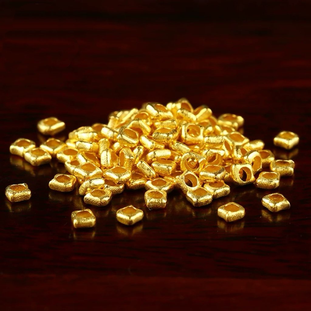 【伊梵甄选】四角碎金散珠圆珠手链项链diy配饰