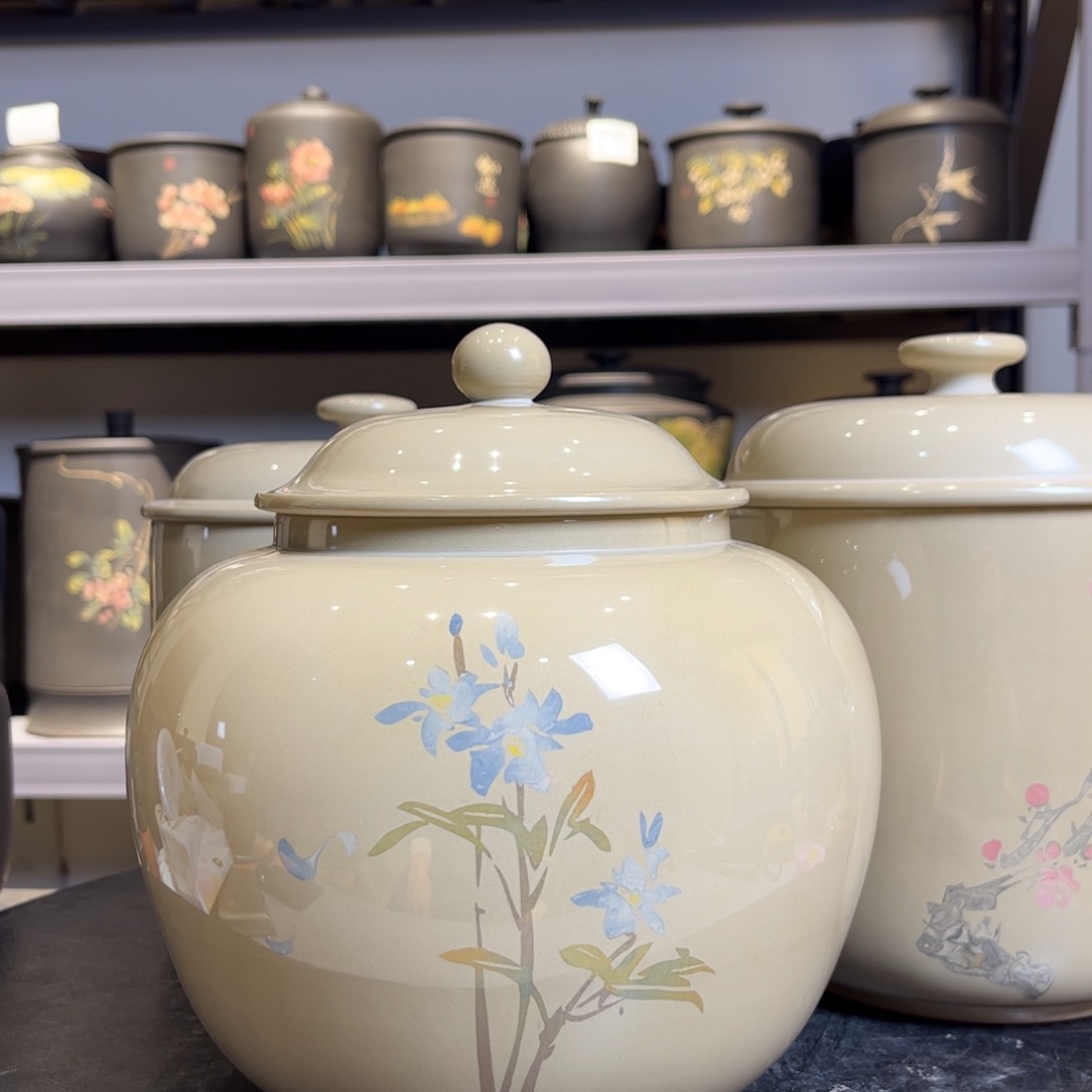 罐带****漫微瑕白泥亮光醒茶罐