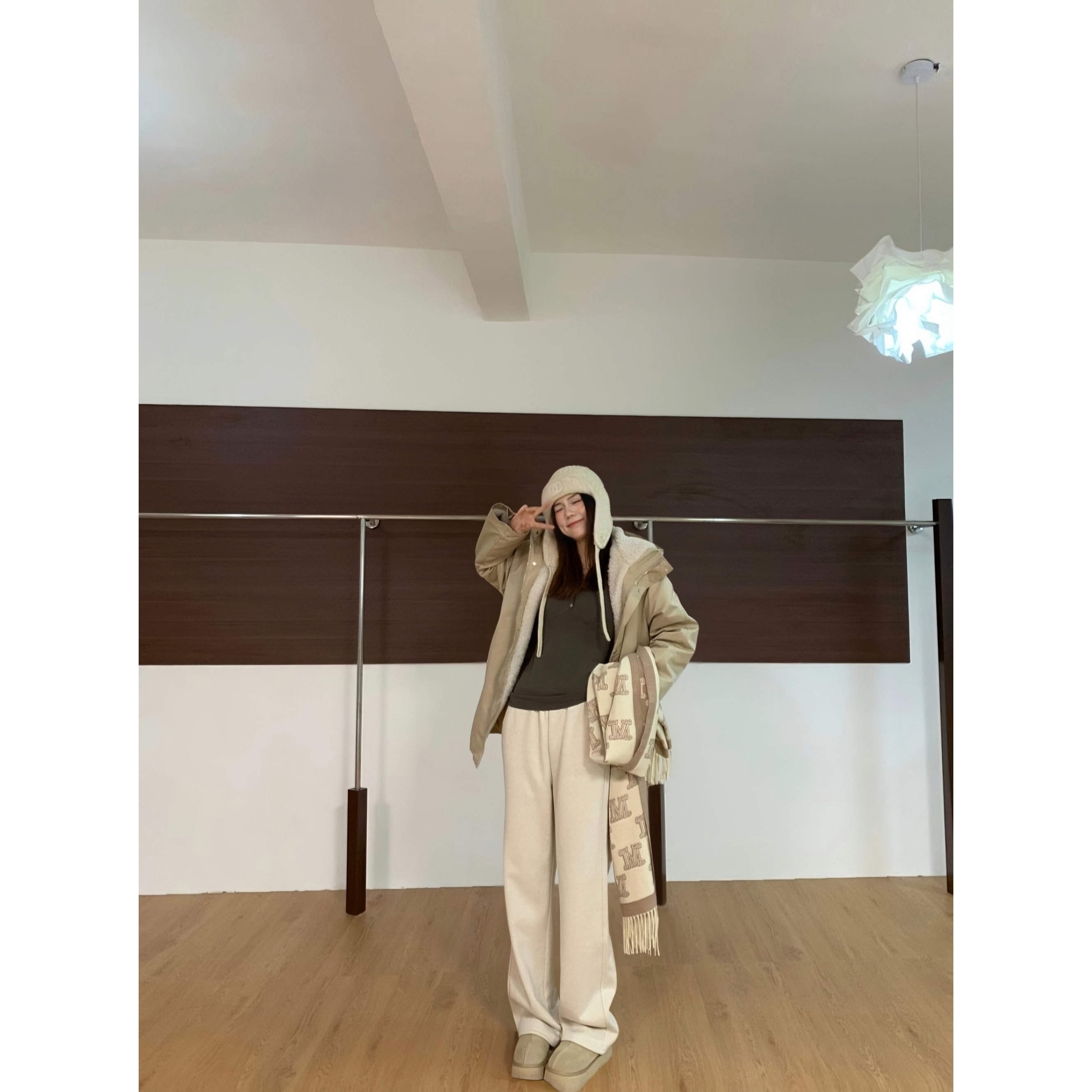 48H【自制派克服】加长门襟毛毛拼接重工夹棉派克服外套25324