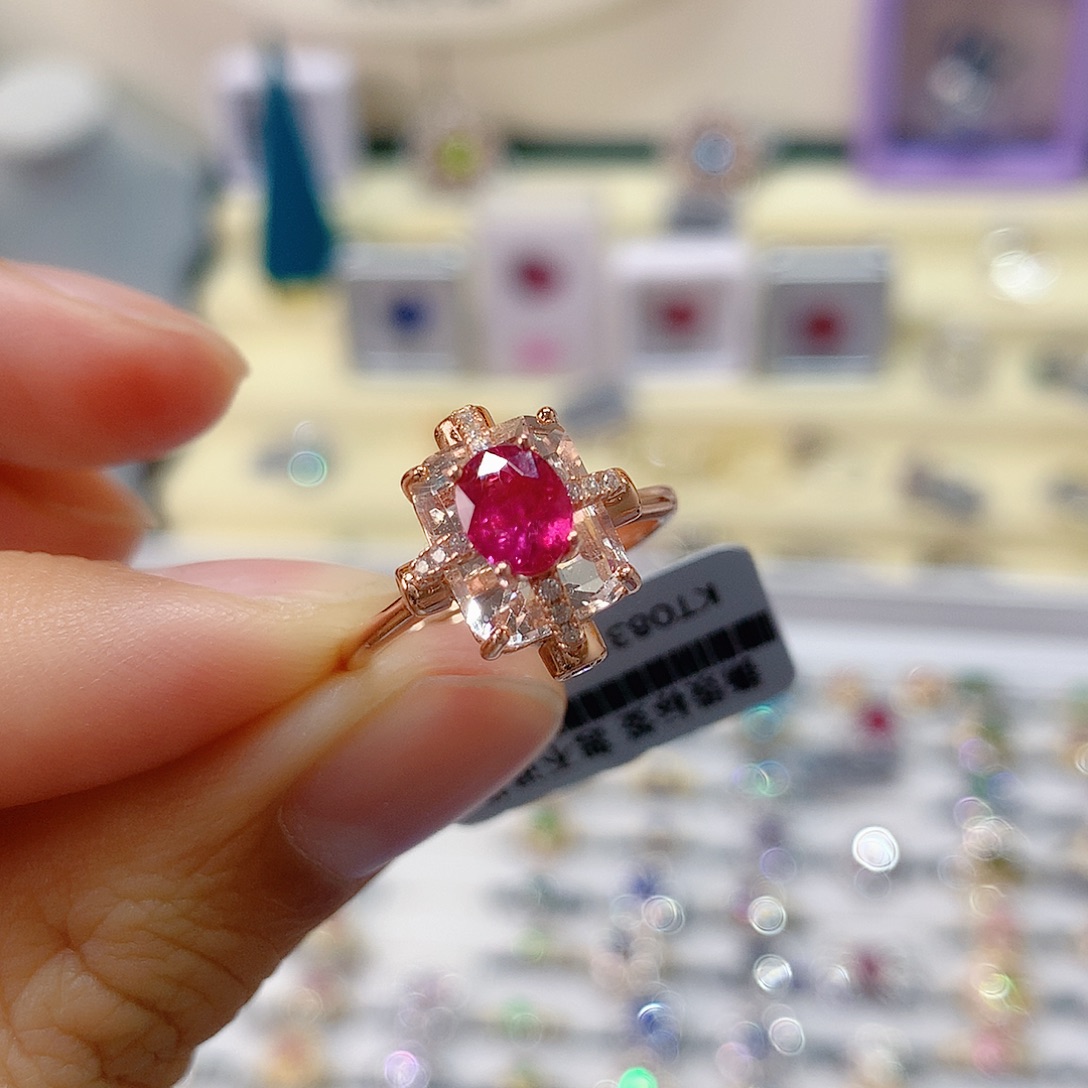 银S925镶嵌红宝石戒指