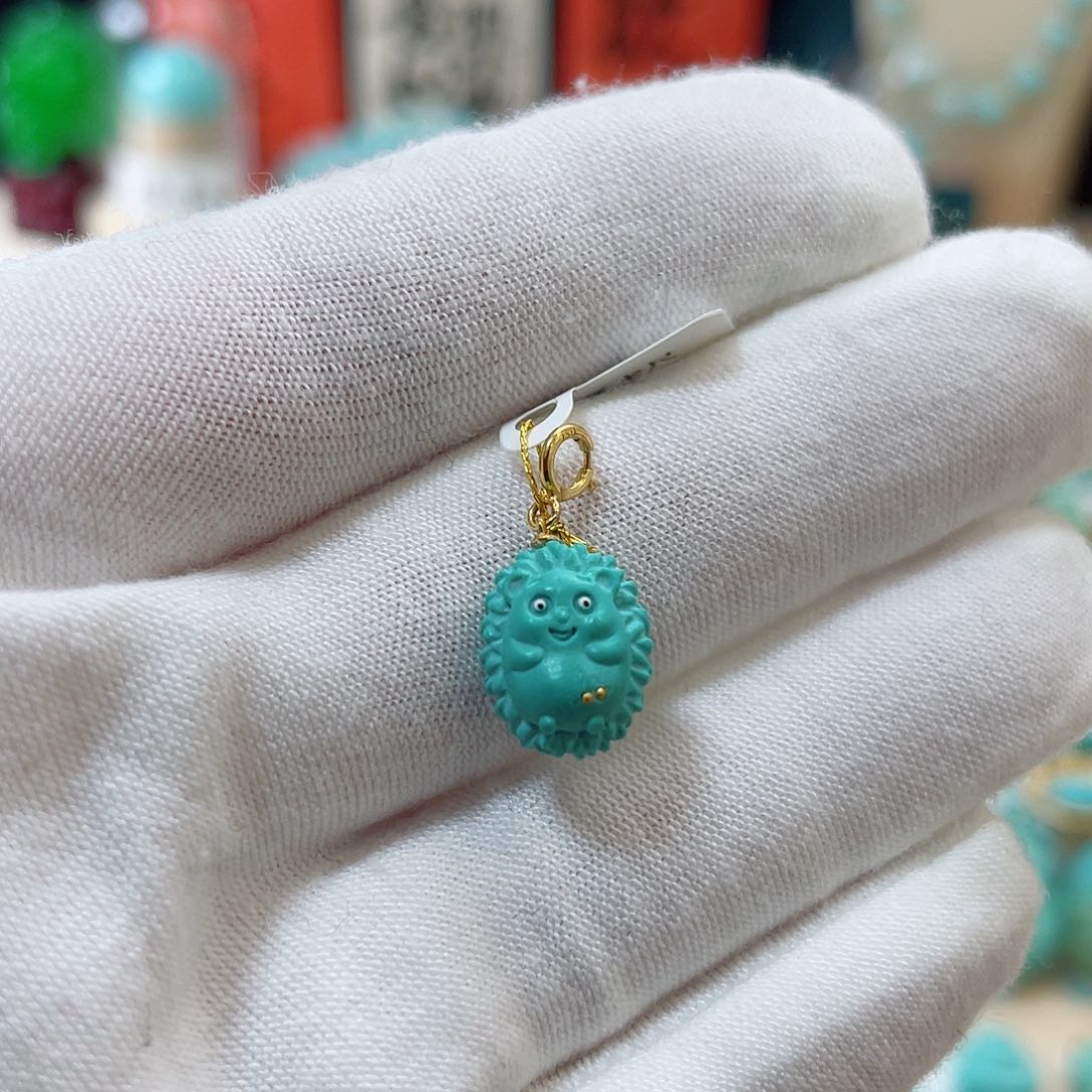 绿松石珠宝奇石18K金镶嵌