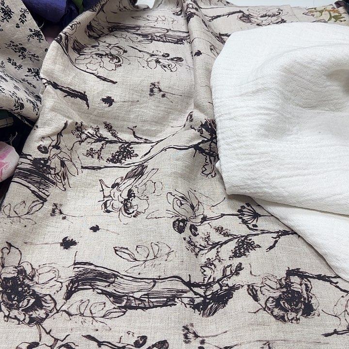 14支纯亚麻印花2米不退换