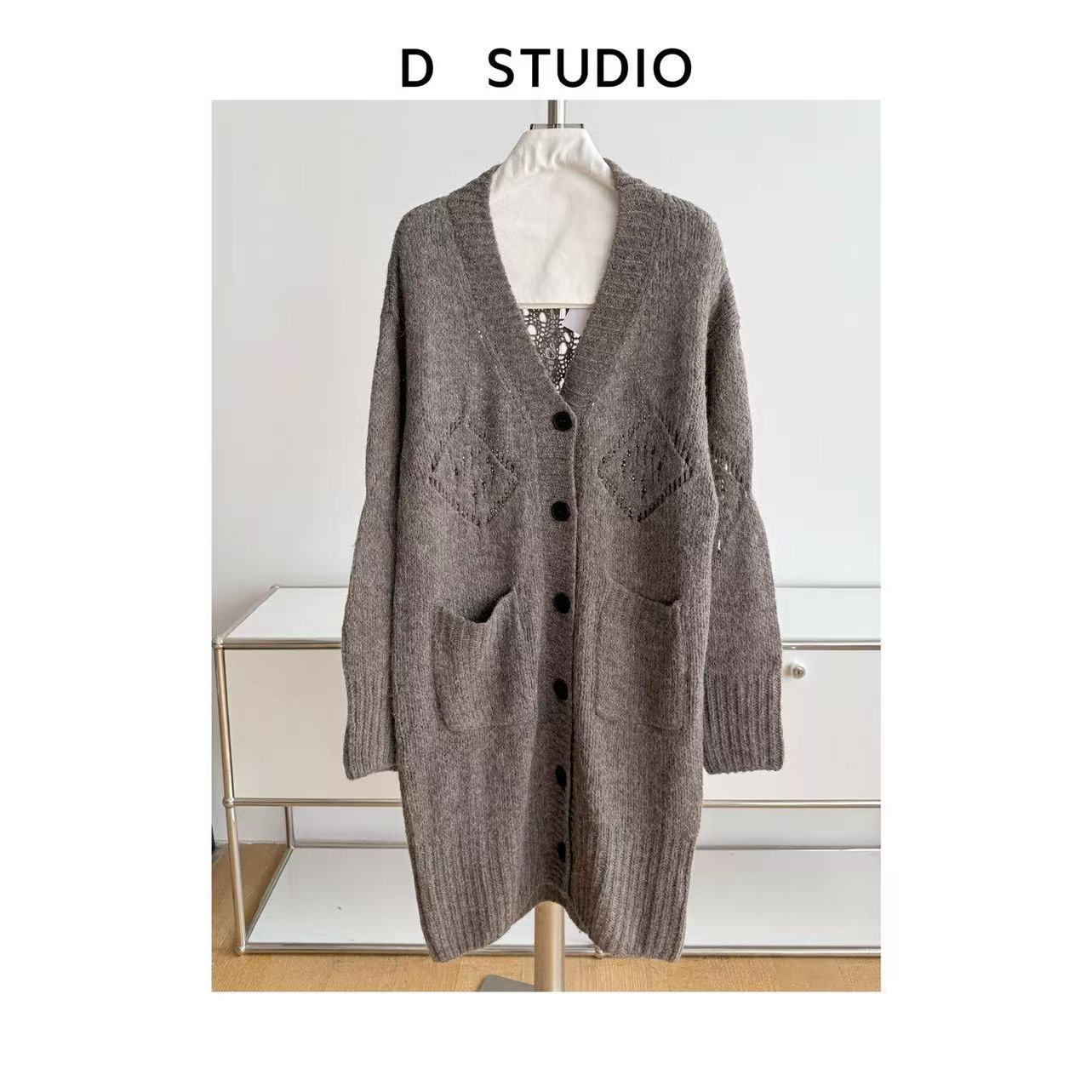 D STUDIO yy菱形长款开衫 D3599
