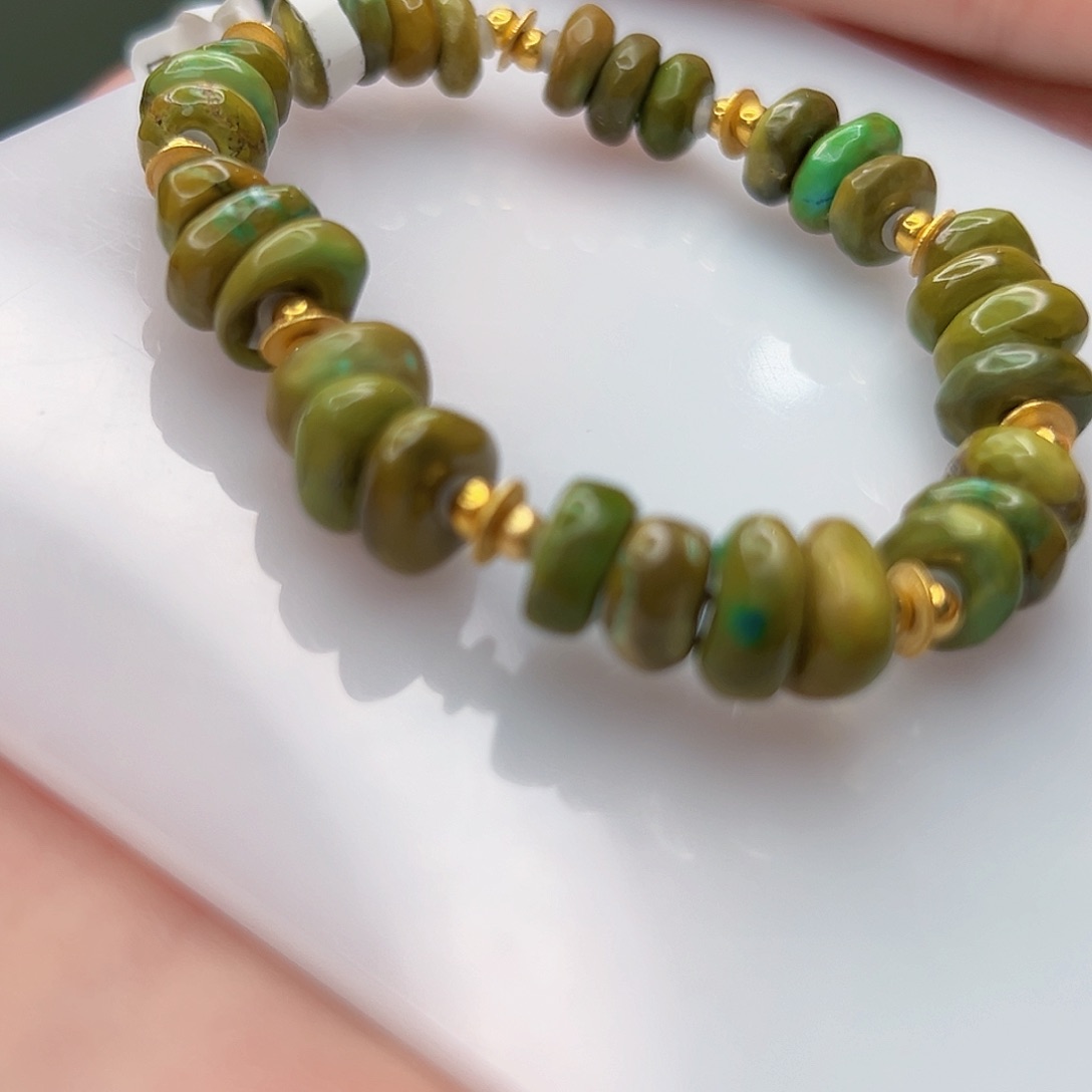 绿松石珠宝奇石18K金镶嵌