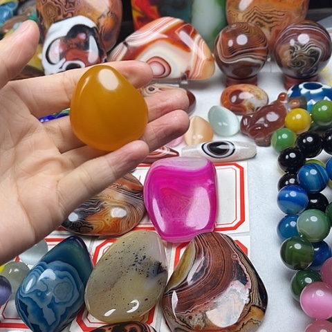 玛瑙/玉髓颈饰足银镀金镶嵌