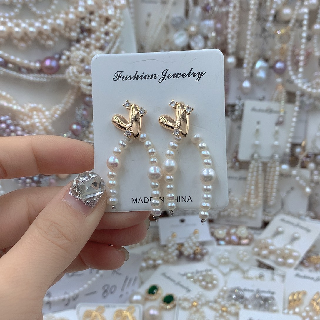 耳饰淡水珍珠银S925镶嵌