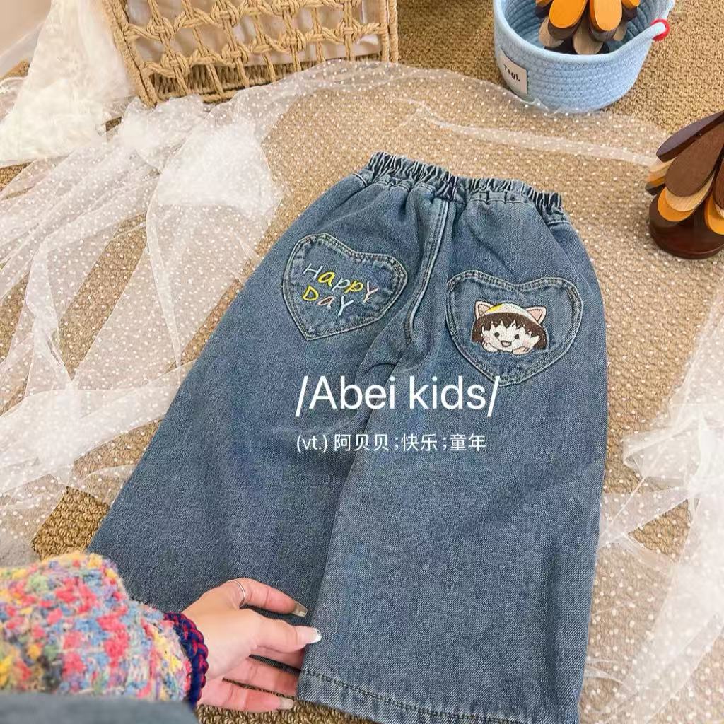 【K1】小丸子加绒牛仔裤童装