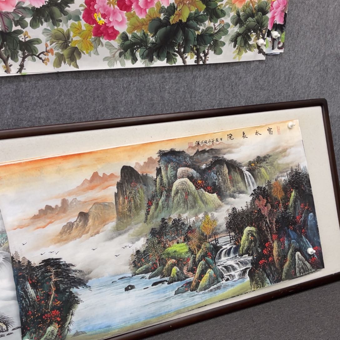 国画富水长流四尺画芯一幅