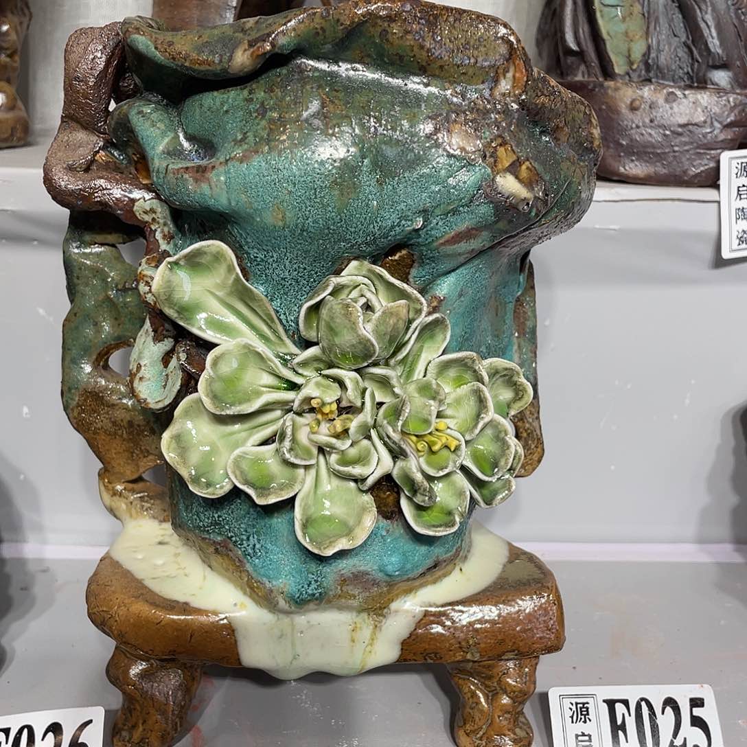 紫砂花盆景德镇陶瓷花盆