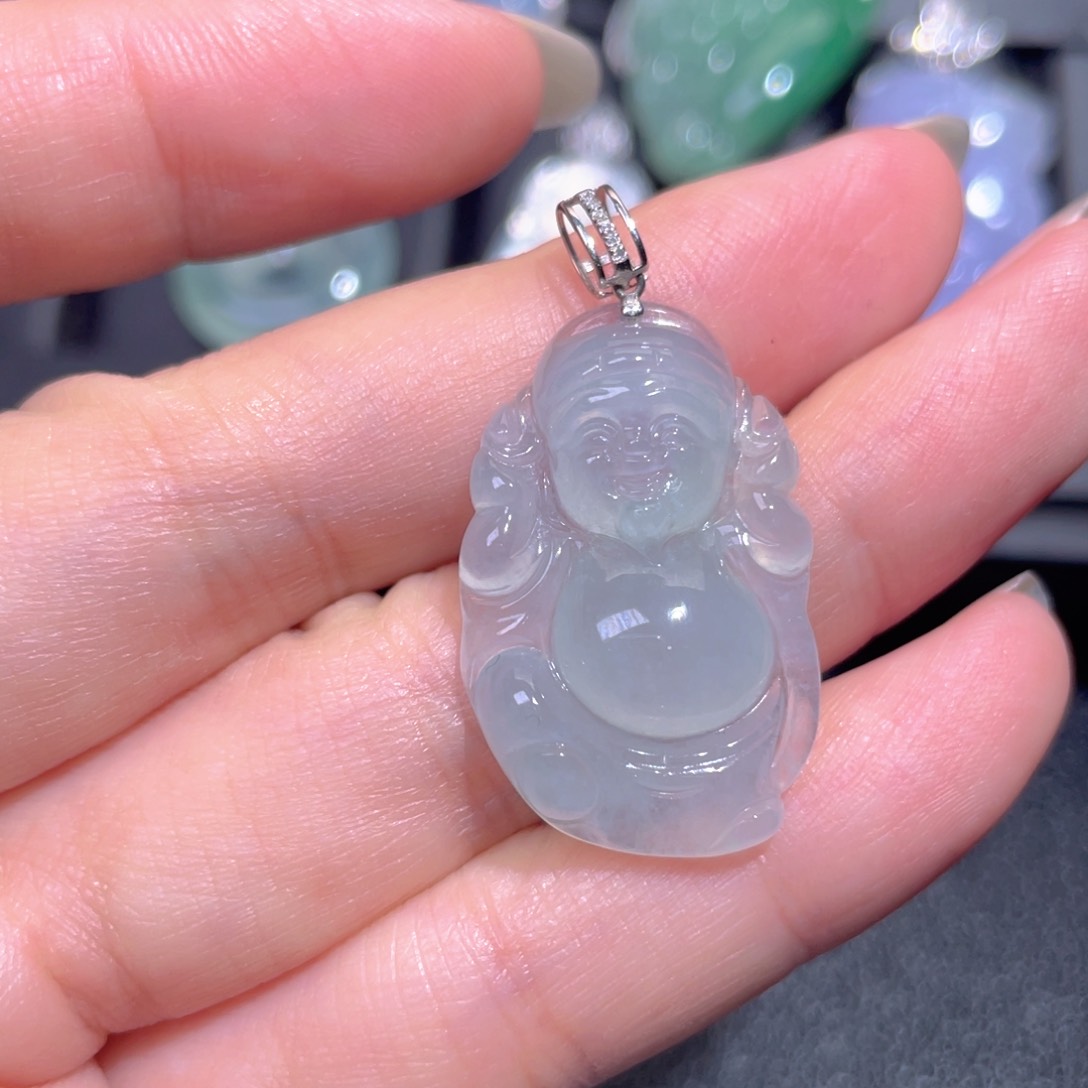 颈饰18K金镶嵌翡翠翡翠