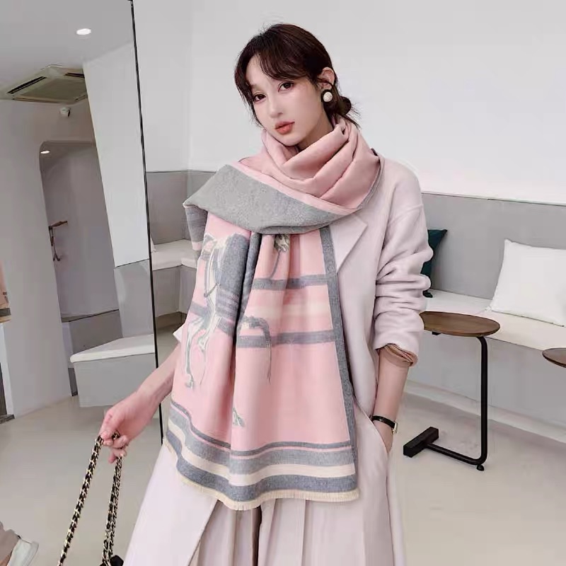 鄂尔多斯市保暖羊绒围巾男女通用气质高档时尚秋冬季百搭