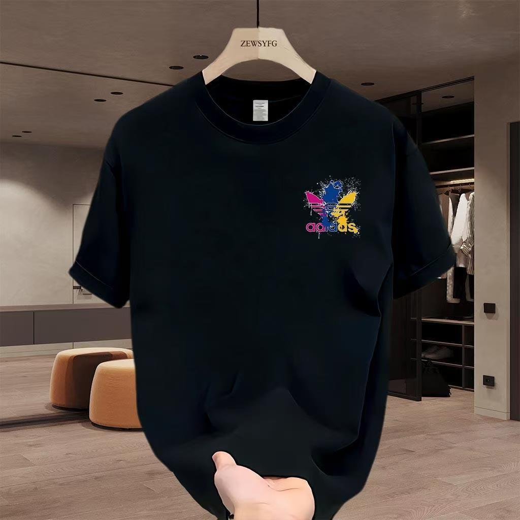 夏季圆领半袖上衣印花T恤时尚夏季休闲韩版潮流ins情侣春夏款