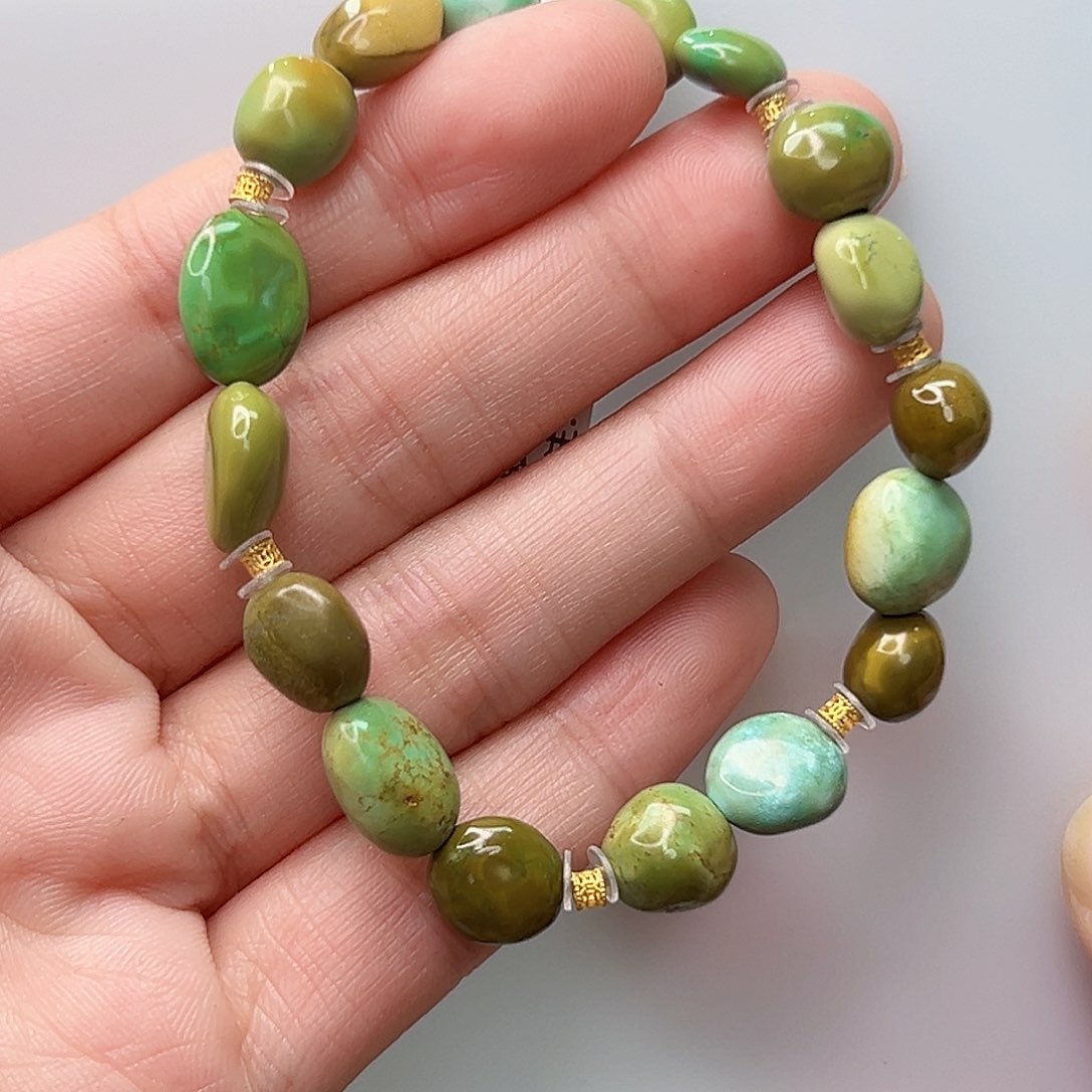 绿松石珠宝奇石18K金镶嵌