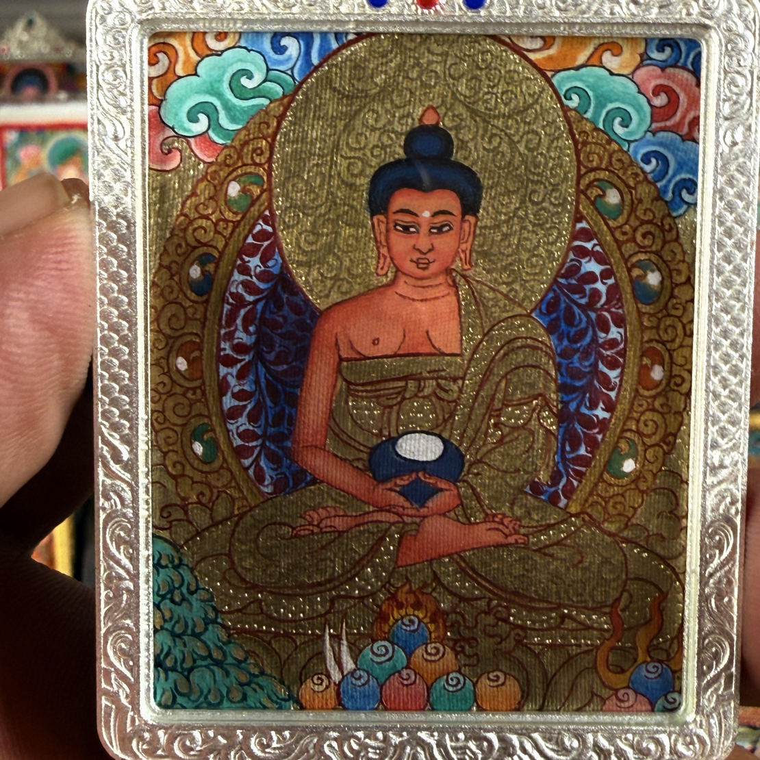 金唐阿弥陀佛随身热贡小唐卡吊坠