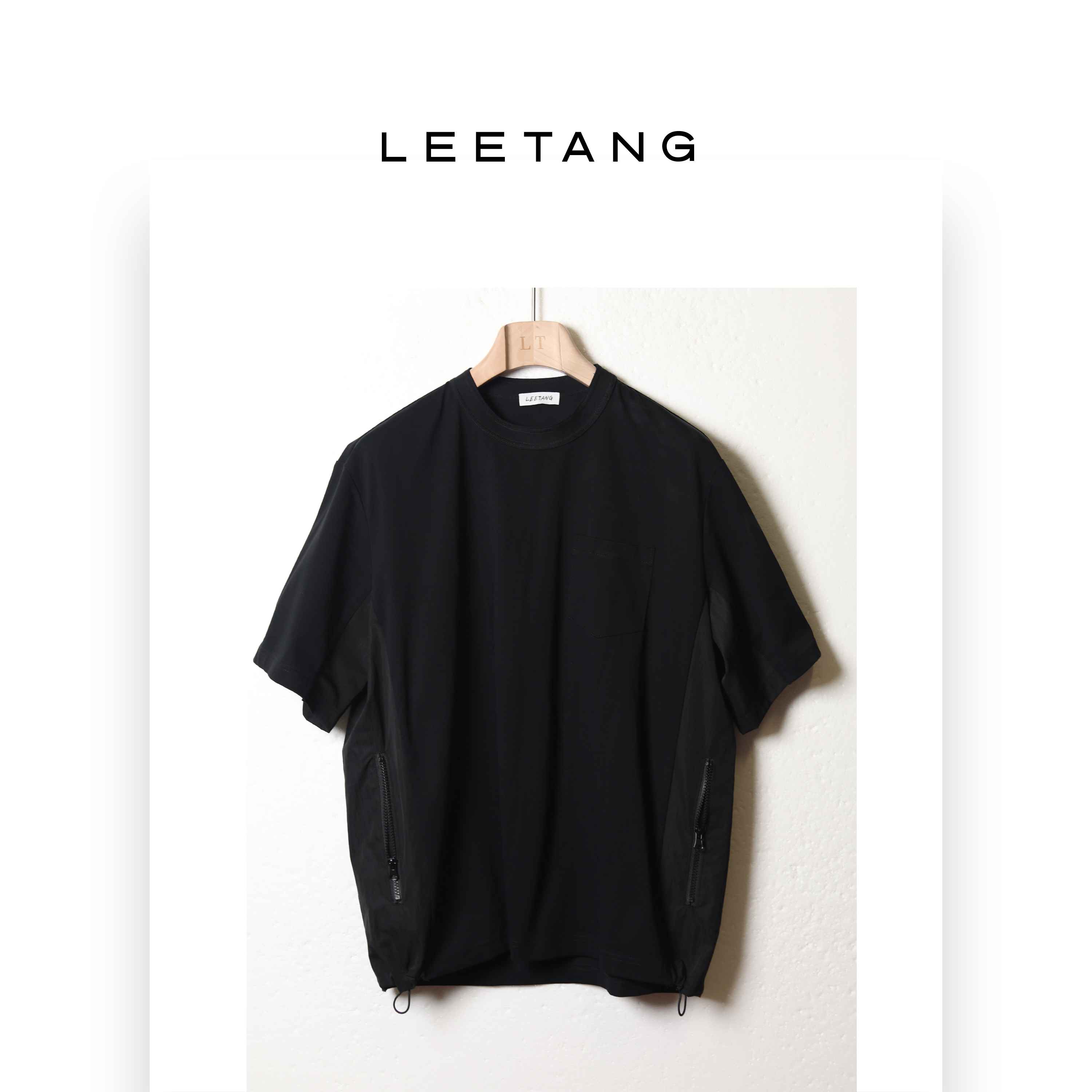 【LEETANG】拼接双边拉链口袋短袖T恤LT-WW2028