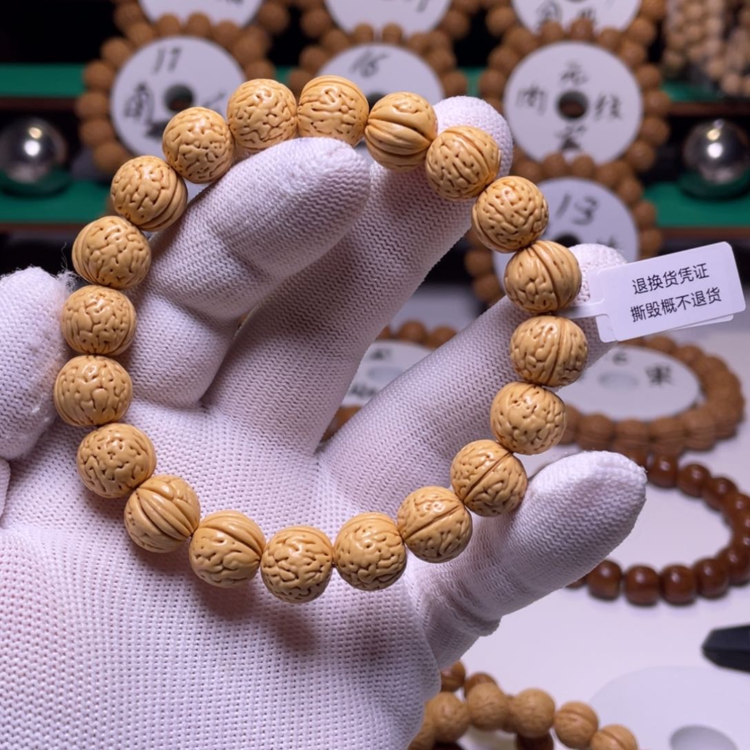 桃核手串小*?野生桃核尺寸 12
