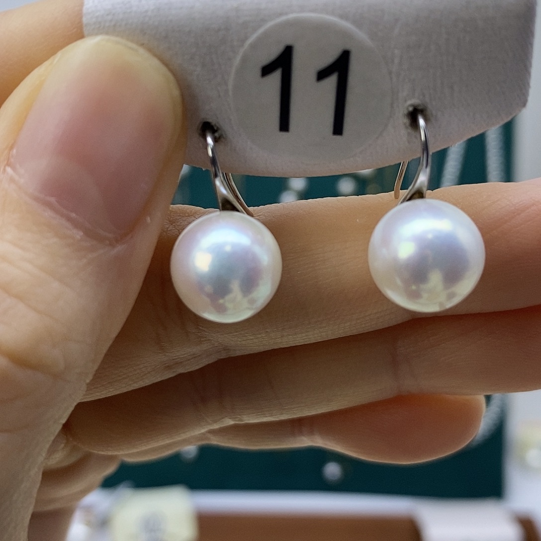 银S925镶嵌耳饰淡水珍珠