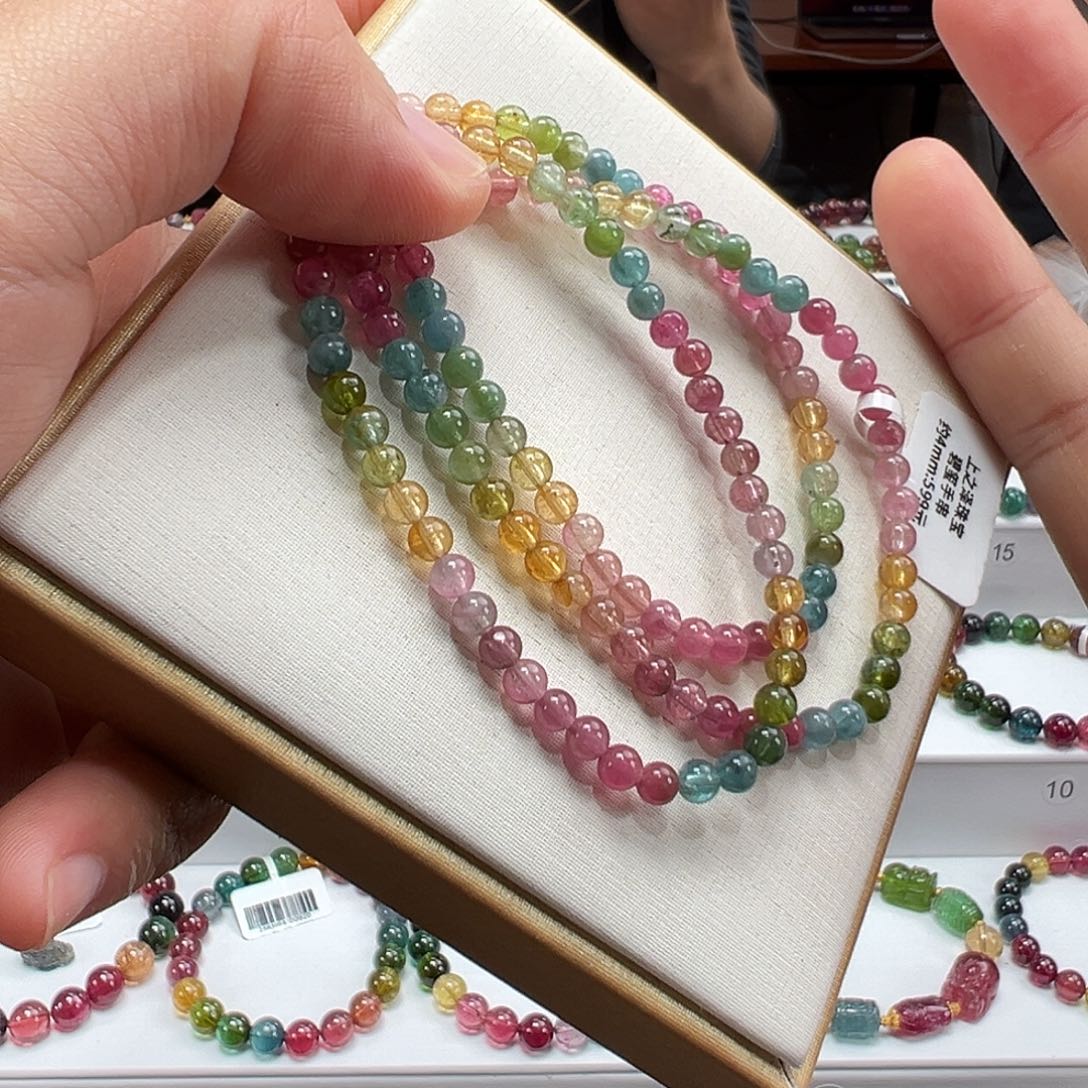 碧玺未镶嵌手串4mmmmmmm