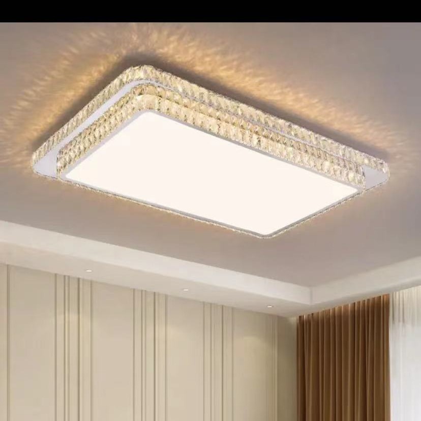 客厅主灯现代简约led轻奢水晶吸顶灯餐厅卧室长方形灯具组合套餐