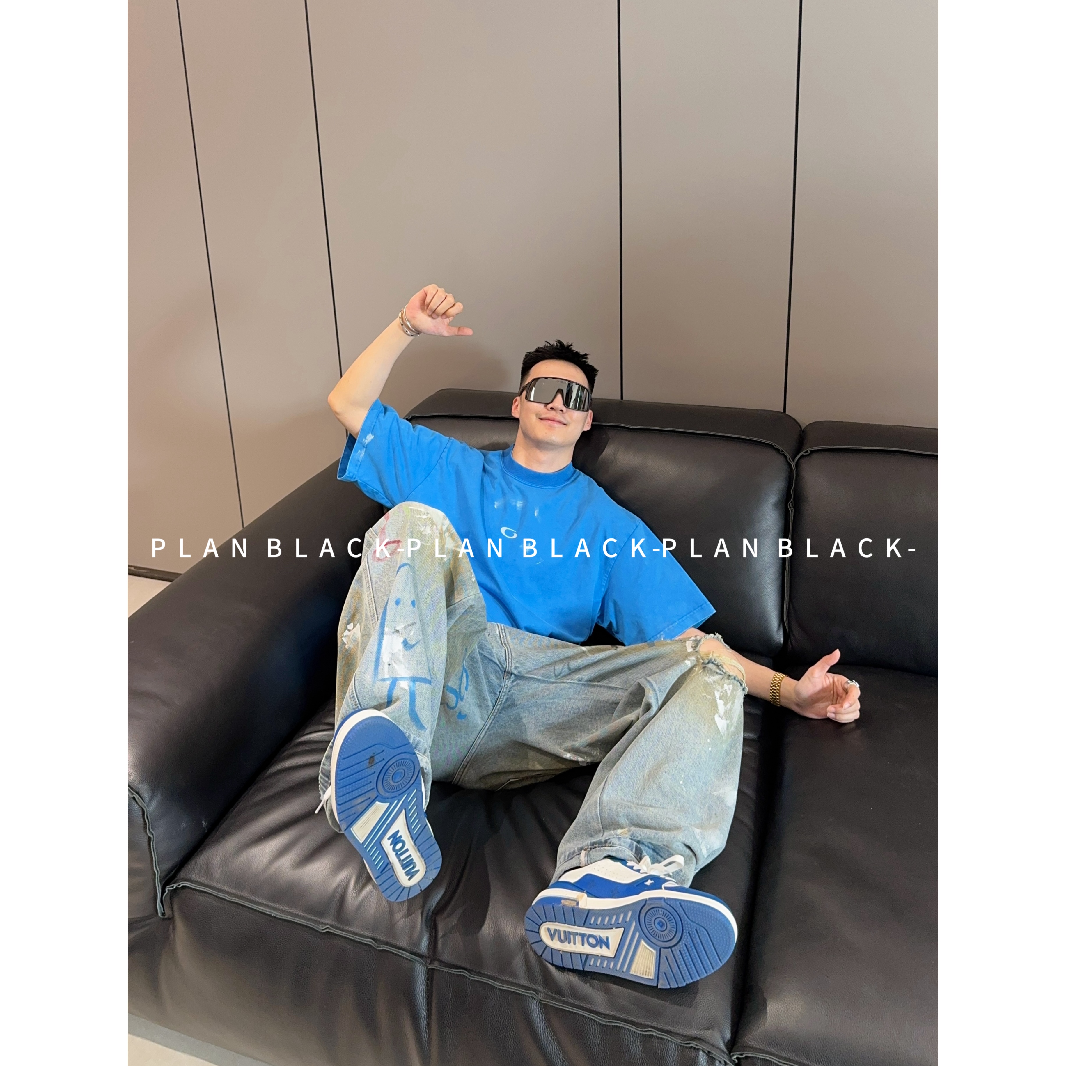 RICH陈发财【旋涡手绘T恤】旋涡系列单品！情侣小领口T恤6775