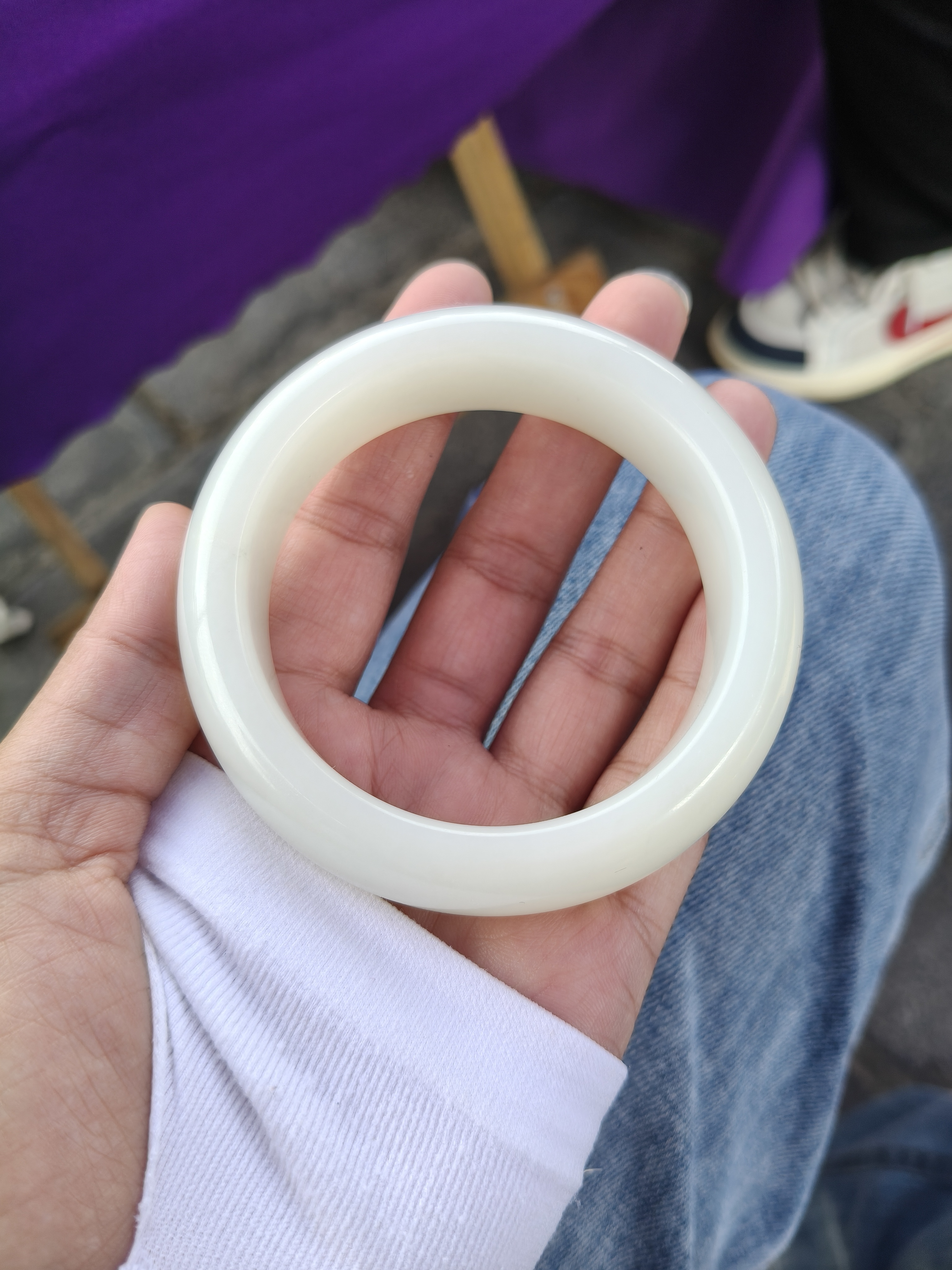 精品和田玉白玉手镯 拍下备注圈口 57-59