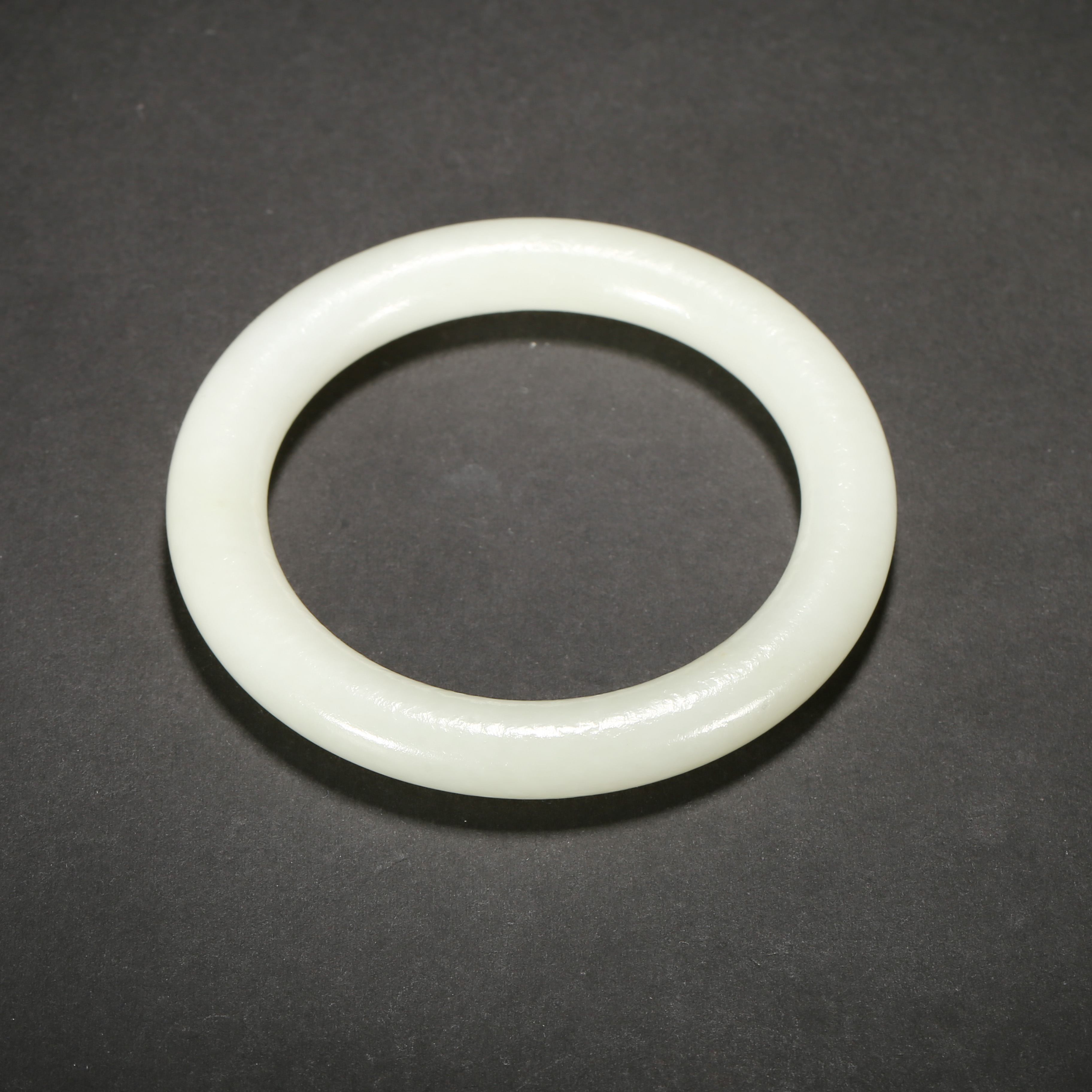 清代*白玉手镯/07WJ2160/和田玉【北京文博】