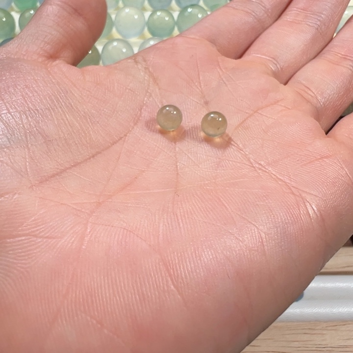 翡翠散珠天然缅甸翡翠A货5.4一对