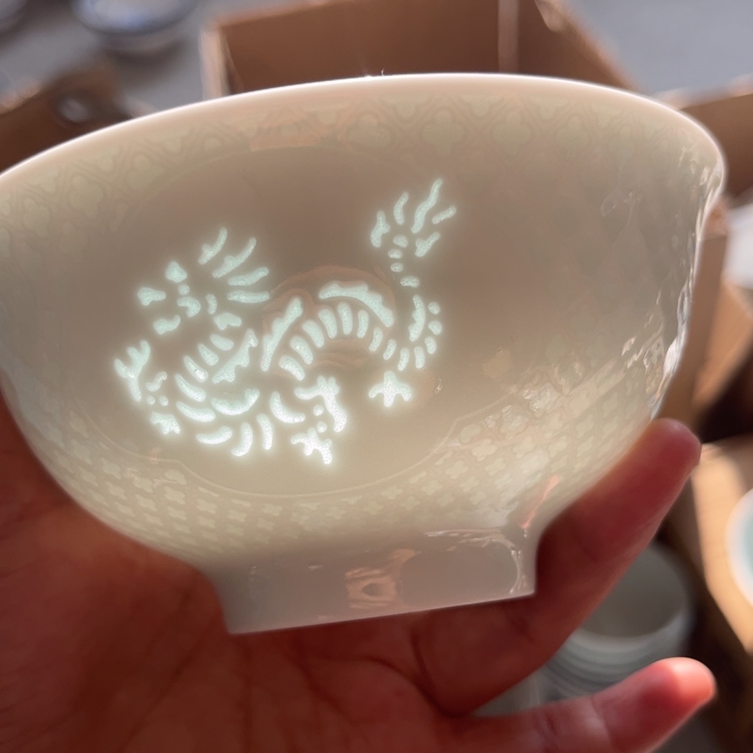 瓷片景德镇高温细白瓷餐具两只