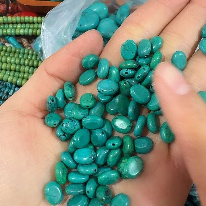 玛瑙/玉髓合金珠宝半成品30个绿色小蛋形