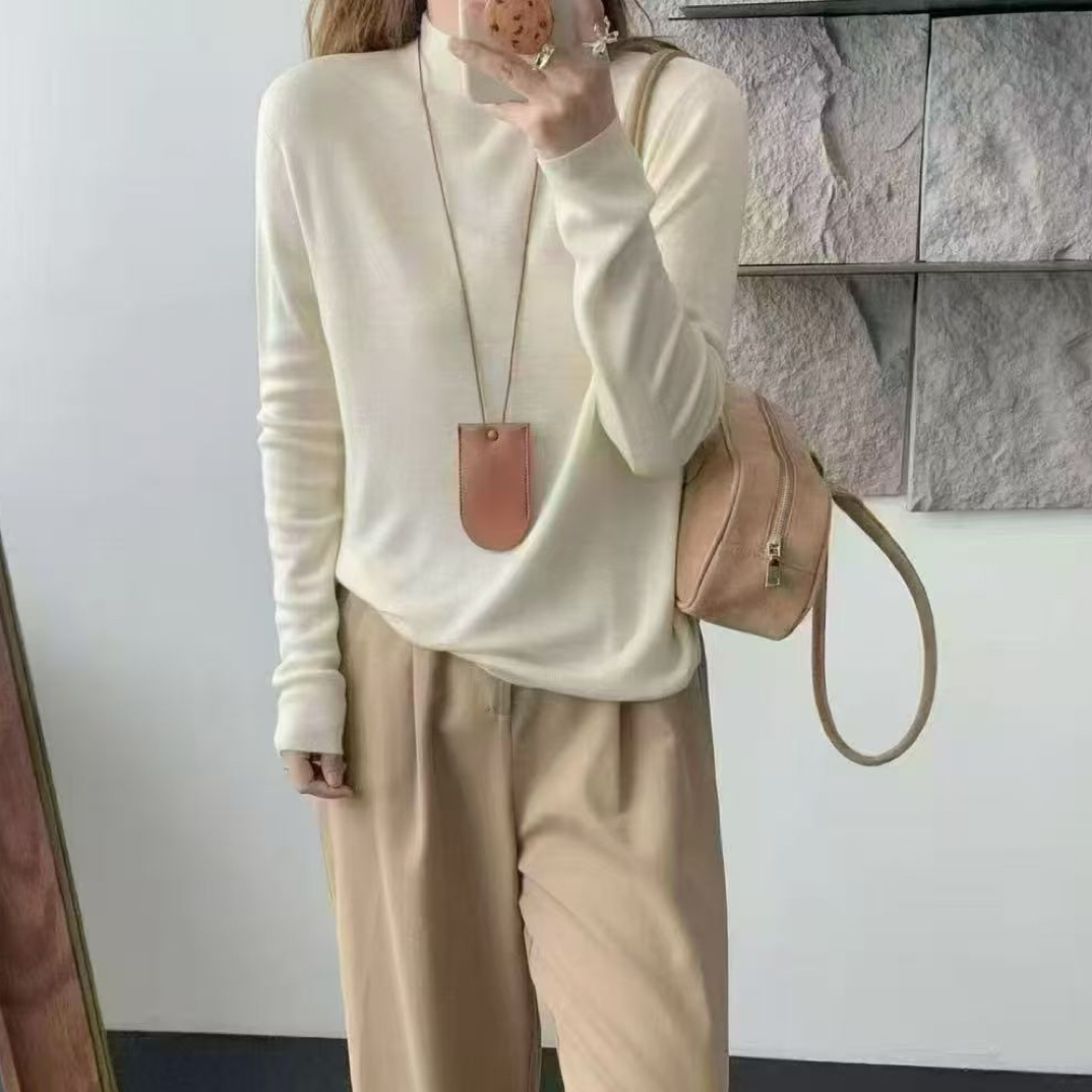 针织修身型女针织衫休闲风网红保暖打底衫毛针织衫