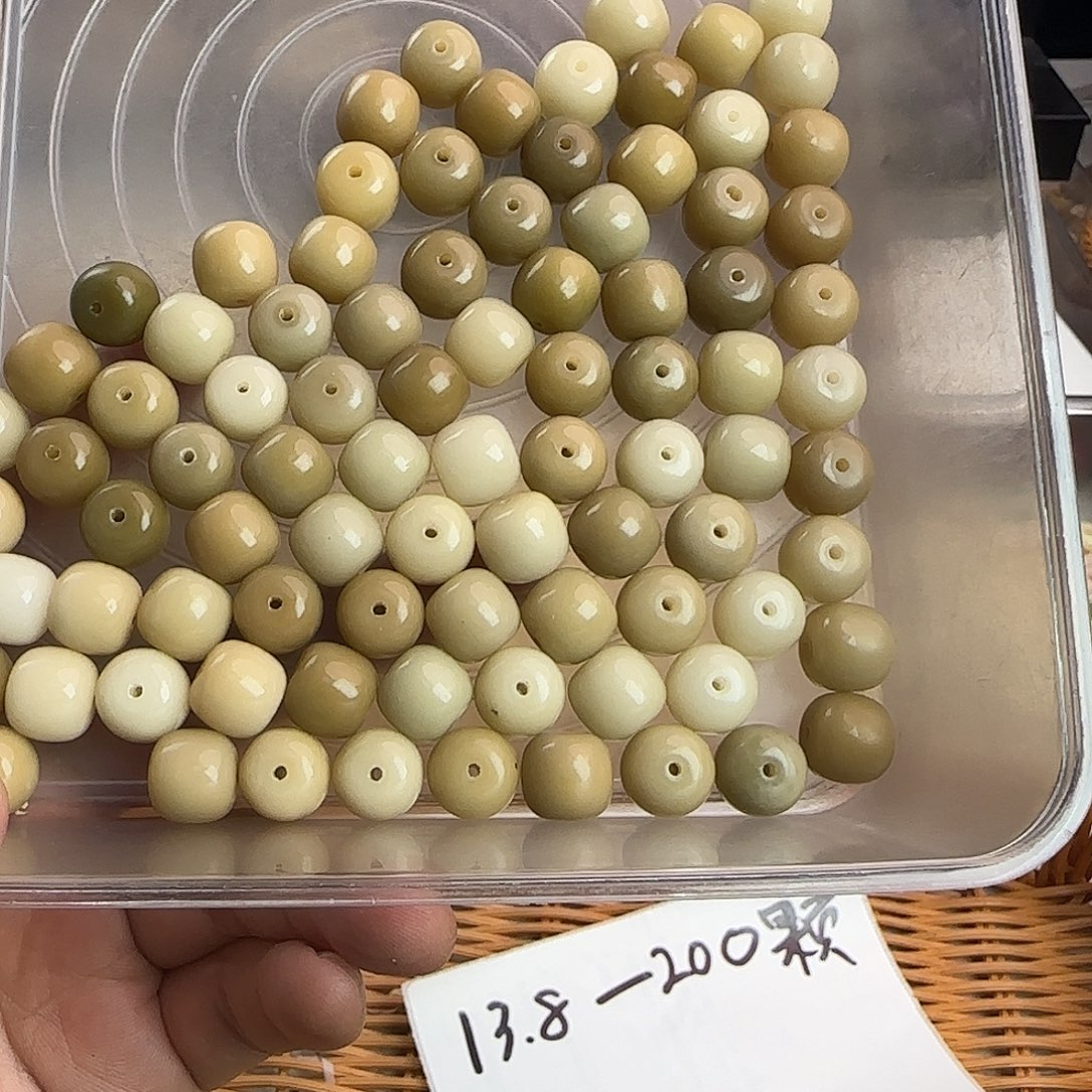 菩提根/象牙果手串卡13玻璃底桶87颗