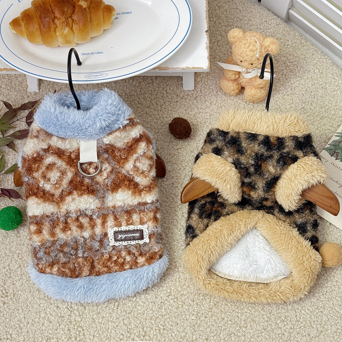 冬新款特厚加绒保暖防寒宠物狗狗猫咪衣服泰迪比熊贵宾可牵引背心