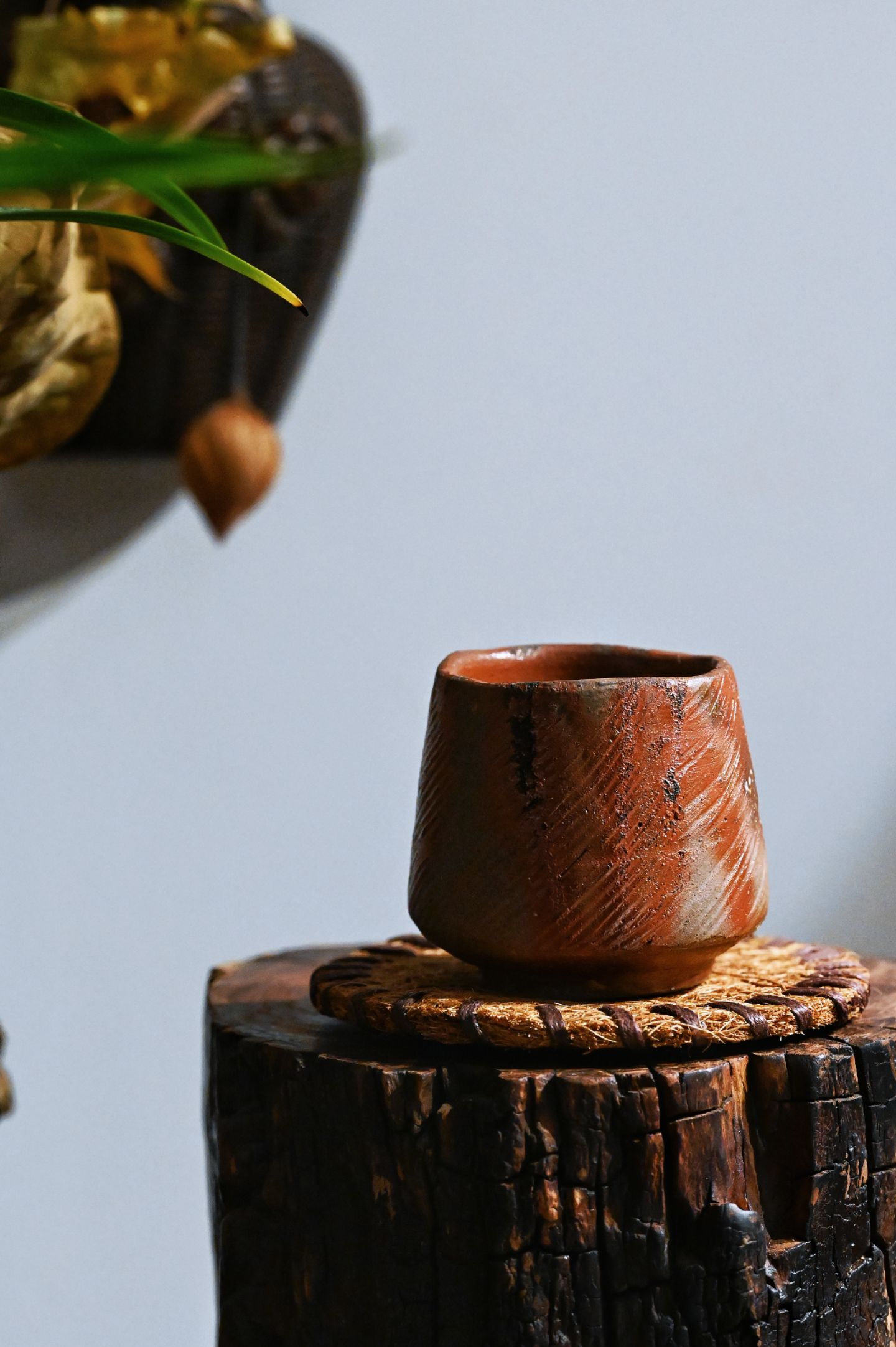 柴烧茶具粗陶备前烧各见政峯茶杯全品无伤油润古拙