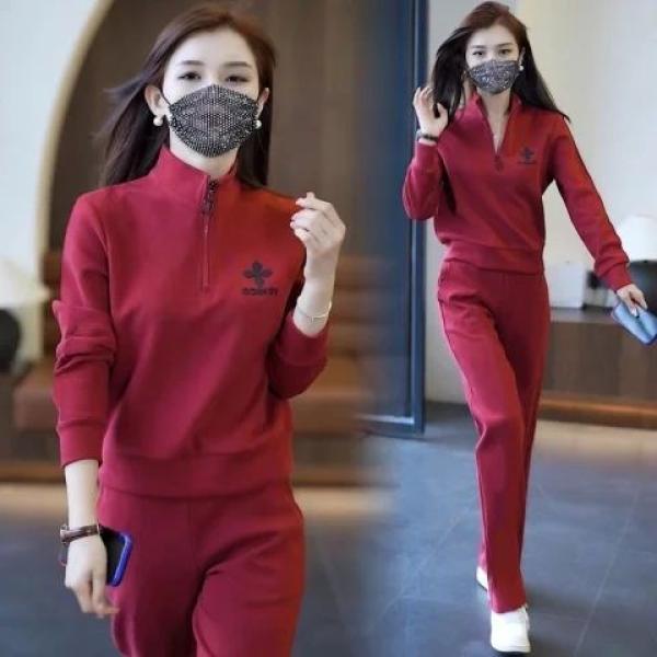 休闲运动服套装女202４秋冬季新款时尚大码宽松减龄显瘦两件套
